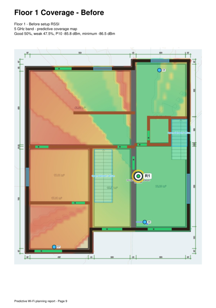 Before coverage map from SignalWisp sample report