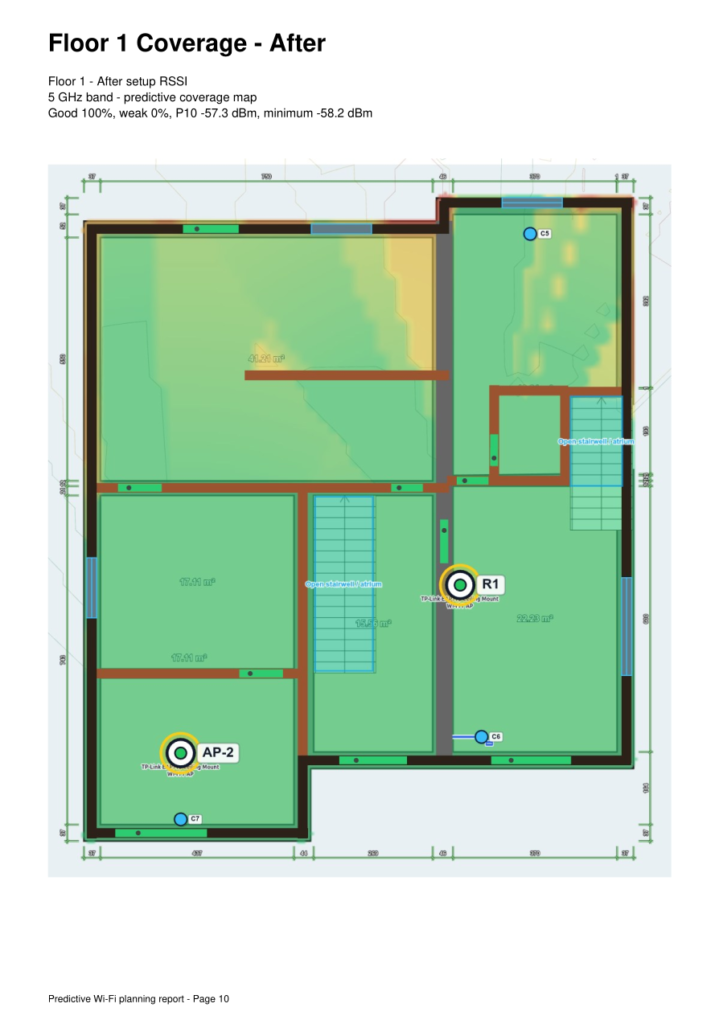 After coverage map from SignalWisp sample report